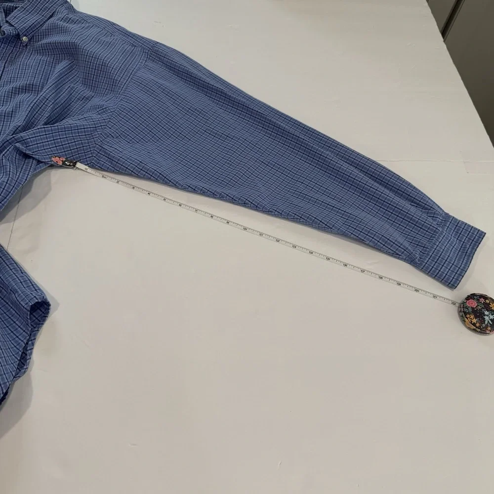 Polo Ralph Lauren Blue‎ Plaid Cotton Button Down Blake Shirt XL